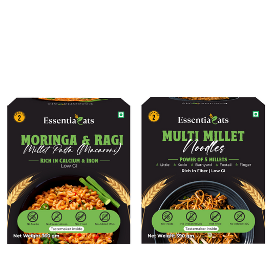 Multi-Millet Noodles & Moringa and Ragi Millet Pasta  (Pack of 4)