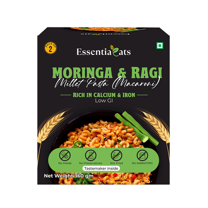 Foxtail Millet Noodles & Moringa and Ragi Millet Pasta (Pack of 4)