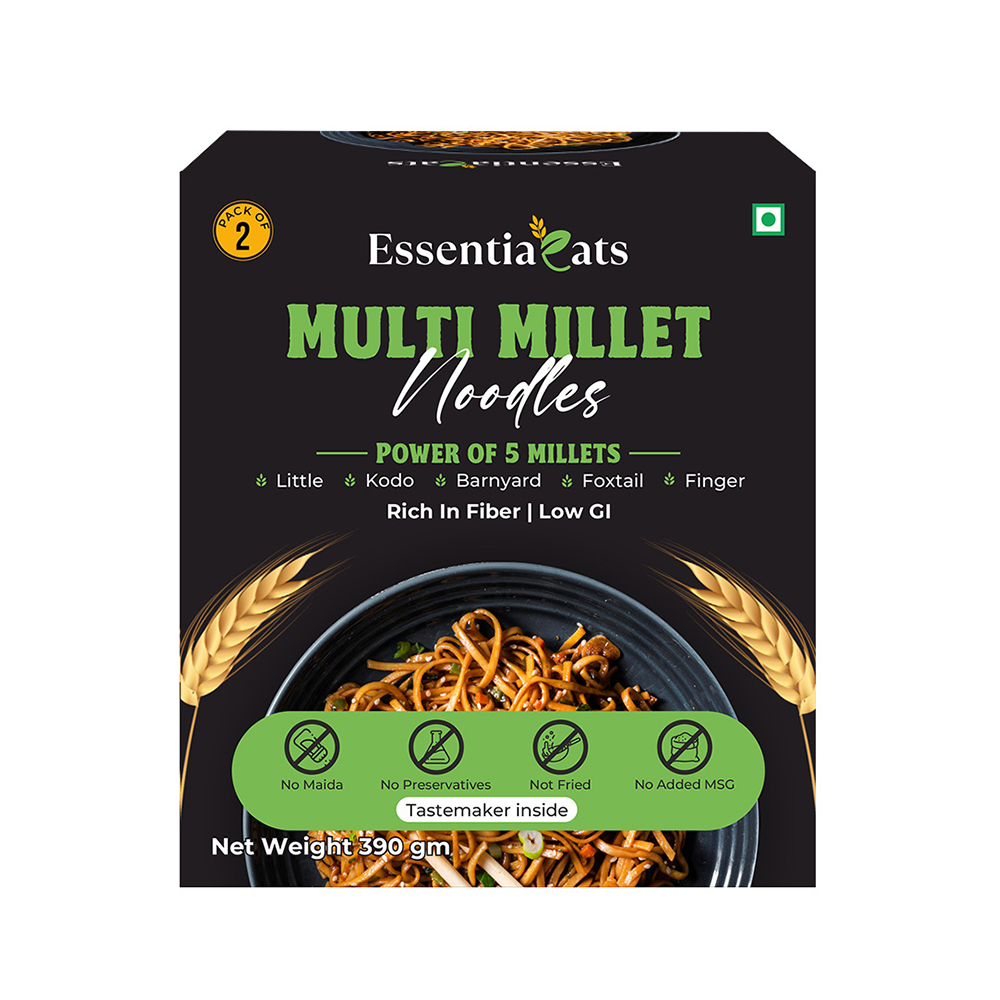 Multi-Millet Noodles & Moringa and Ragi Millet Pasta  (Pack of 4)