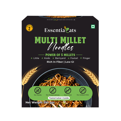 Multi-Millet Noodles & Moringa and Ragi Millet Pasta  (Pack of 4)